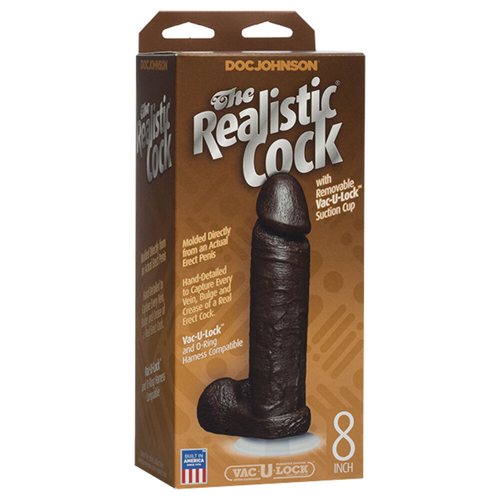 The Realistic Cock 8 Inch Dildo Flesh Brown