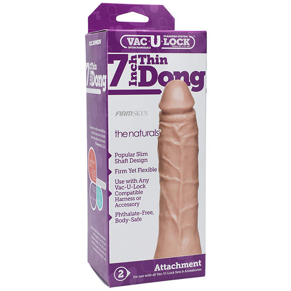 Vac-U-Lock Thin 7 Inch Natural Dong Attachment