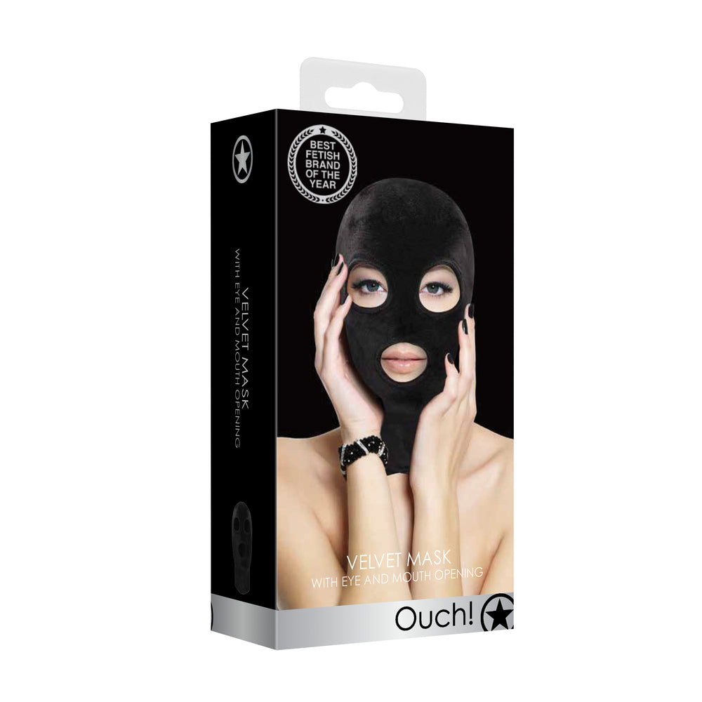 Ouch Velvet Mask With Eye And Mouth Opening