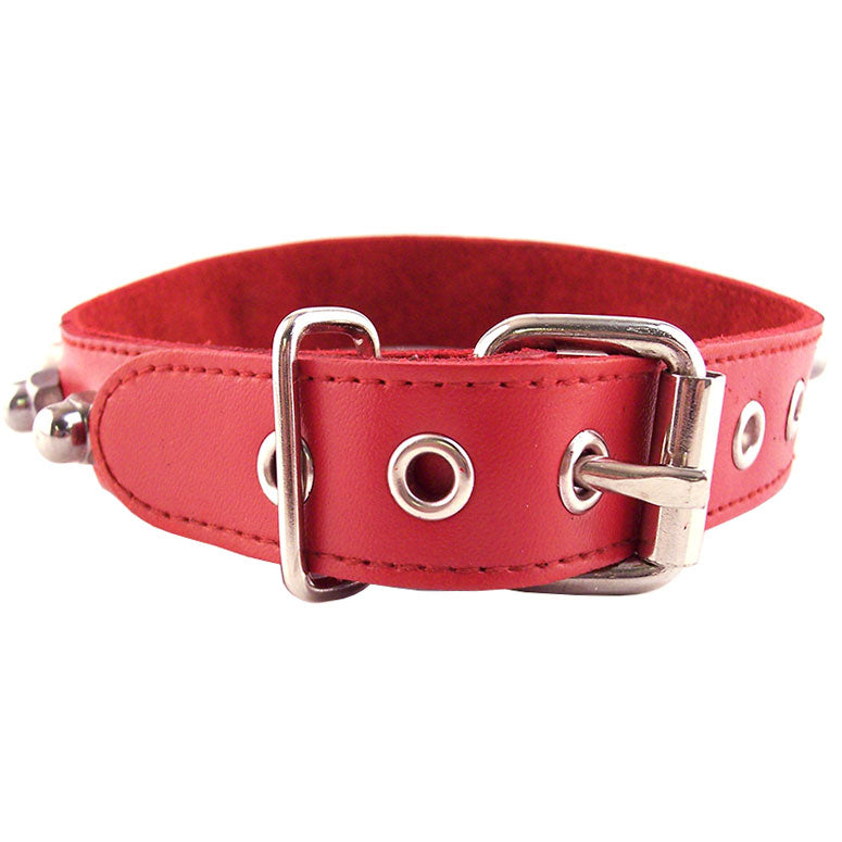 Rouge Garments Red Studded O-Ring Studded Collar