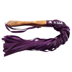 Rouge Garments Wooden Handled Purple Leather Flogger
