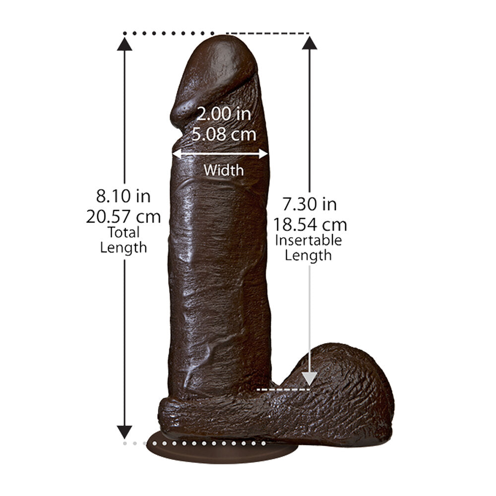 The Realistic Cock 8 Inch Dildo Flesh Brown
