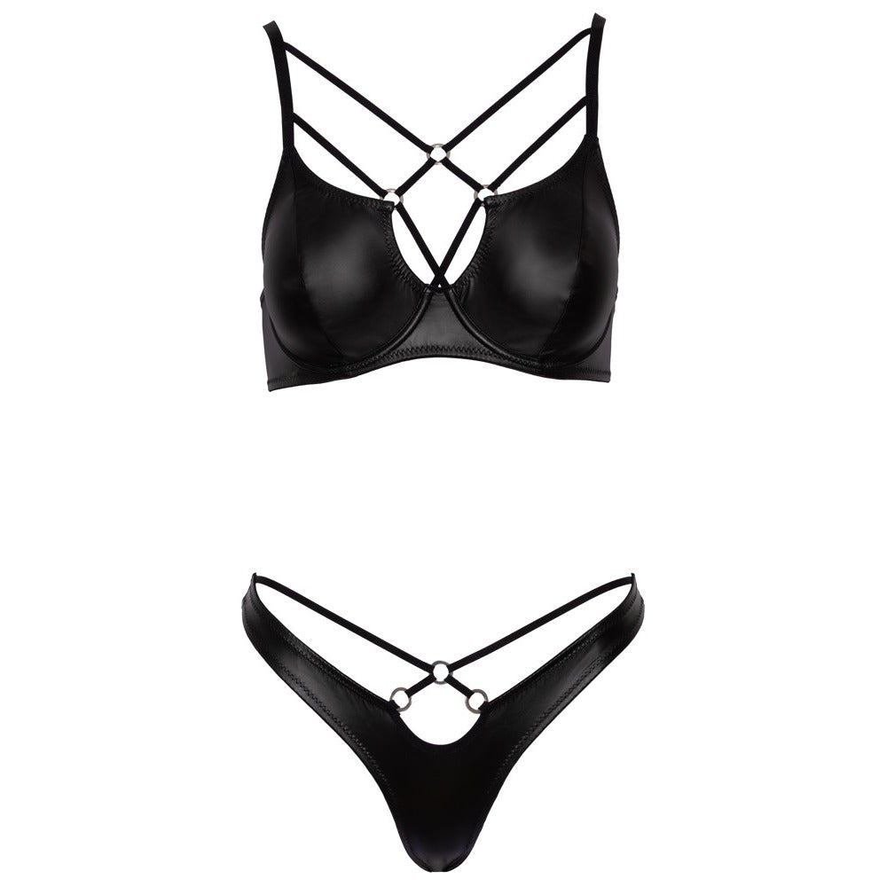 Cottelli Matte Black Bra Set