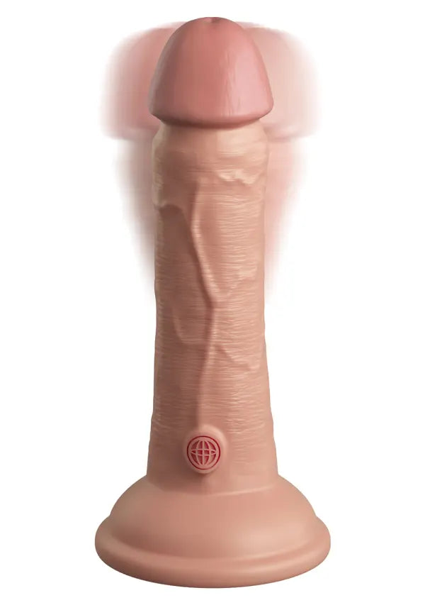 King Cock Elite 6 Inch Dual Density Vibrating Cock Flesh Brown