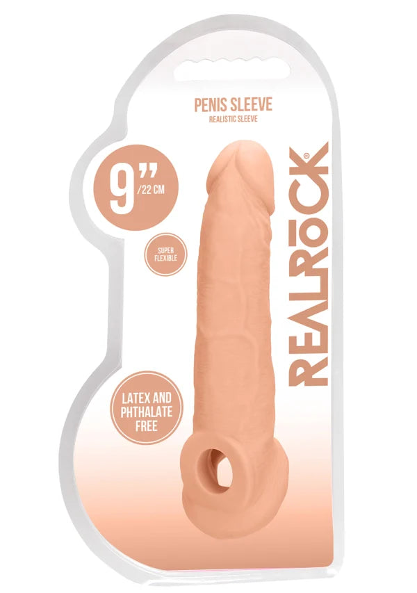 RealRock 9 Inch Penis Sleeve Flesh Pink