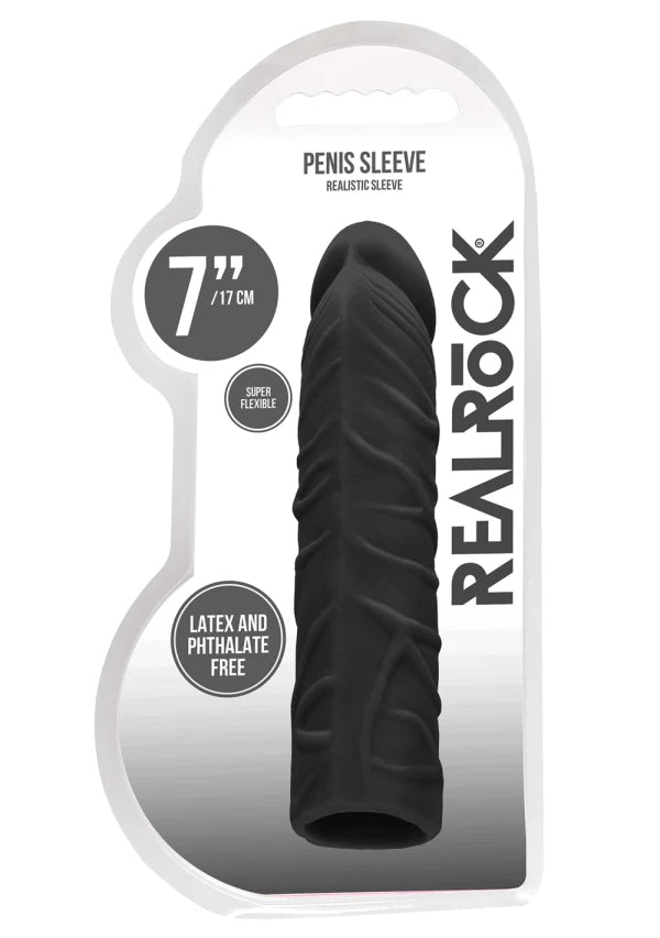 RealRock 7 Inch Penis Sleeve Black