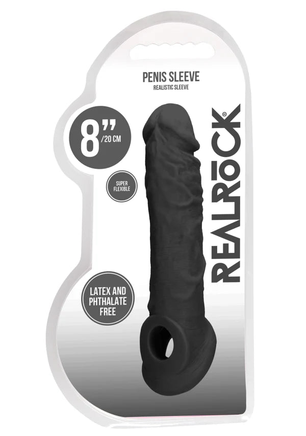 RealRock 8 Inch Penis Sleeve Black