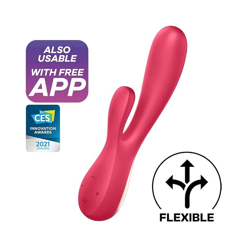 Satisfyer App Enabled Mono Flex Rabbit Vibrator Red