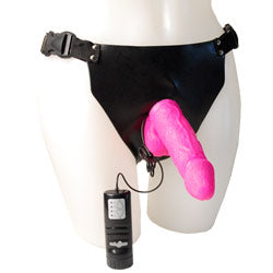 ToyJoy Pink Powergirl Strap On Vibrating Dong