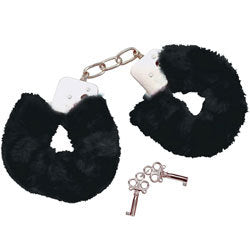 Bad Kitty Black Plush Handcuffs